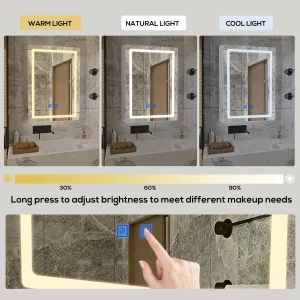 Medicine Cabinet with LED Lights and Mirror,