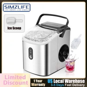 SIMZIFE Portable Countertop Ice Maker with Handle,